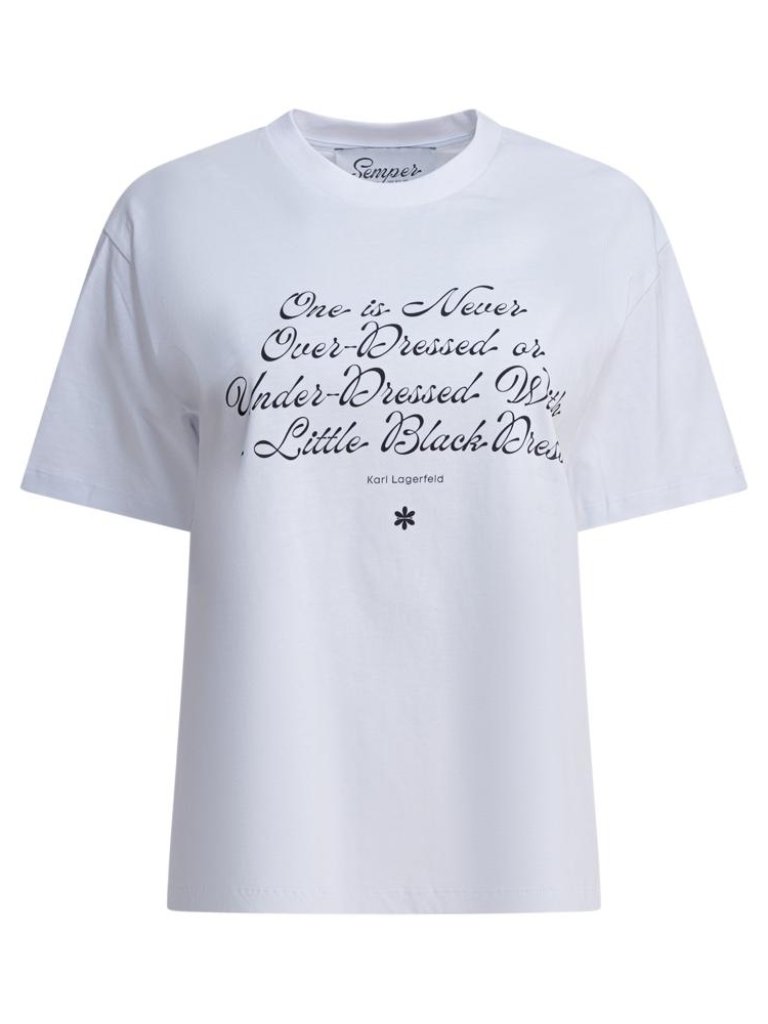 Semper Quote Karl Cotton T-Shirt Tag Size M Women